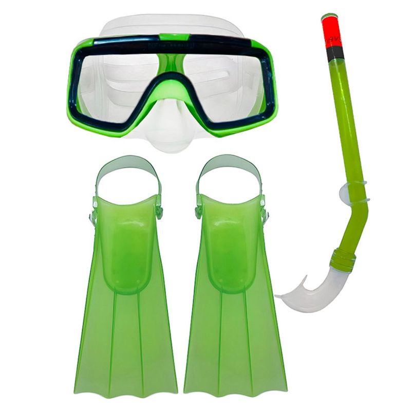 Aletas Buceo FF 100 Niños Soft Verde Claro