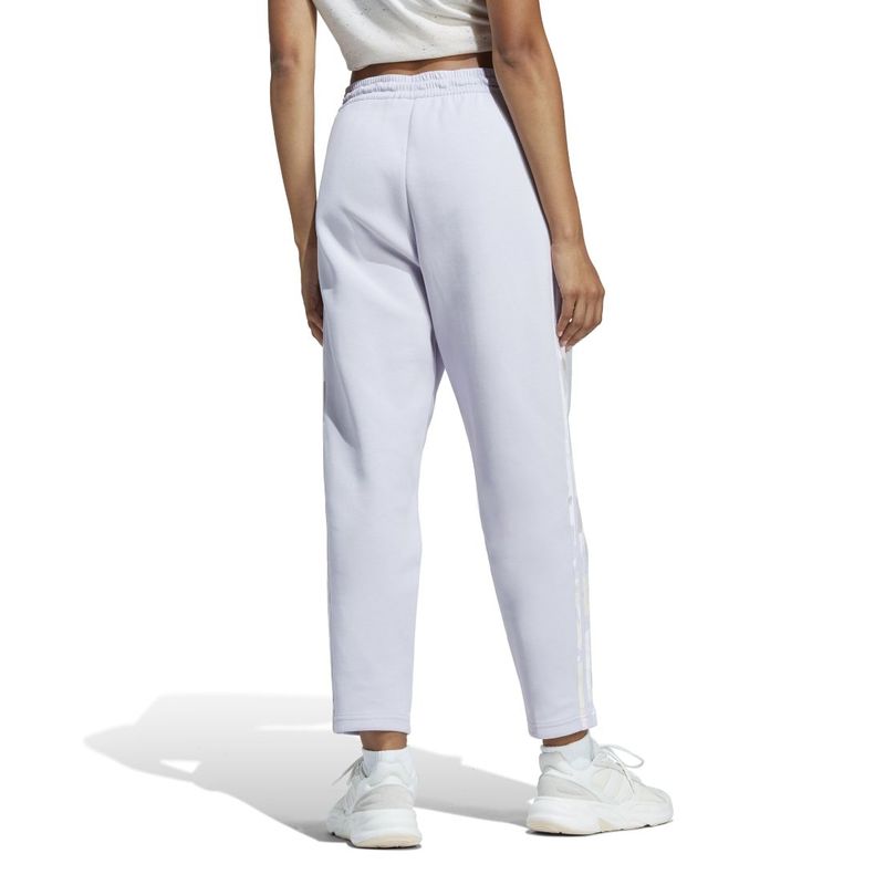 pantalón adidas mujer algodón tres bandas, gris-blanco